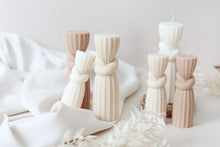Load image into Gallery viewer, Ribbed &amp; Knot Pilar Candles
