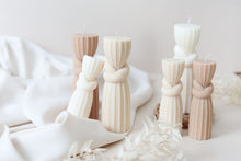Load image into Gallery viewer, Ribbed & Knot Pilar Candles