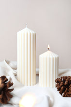 Load image into Gallery viewer, Ribbed Pilar Candles
