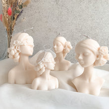 Load image into Gallery viewer, Figurative Head Soy Wax Candles/ Sculptural Heads/ Body candle/ Female candle/Neutral candle/ neutral home decor/ Flower girl candle